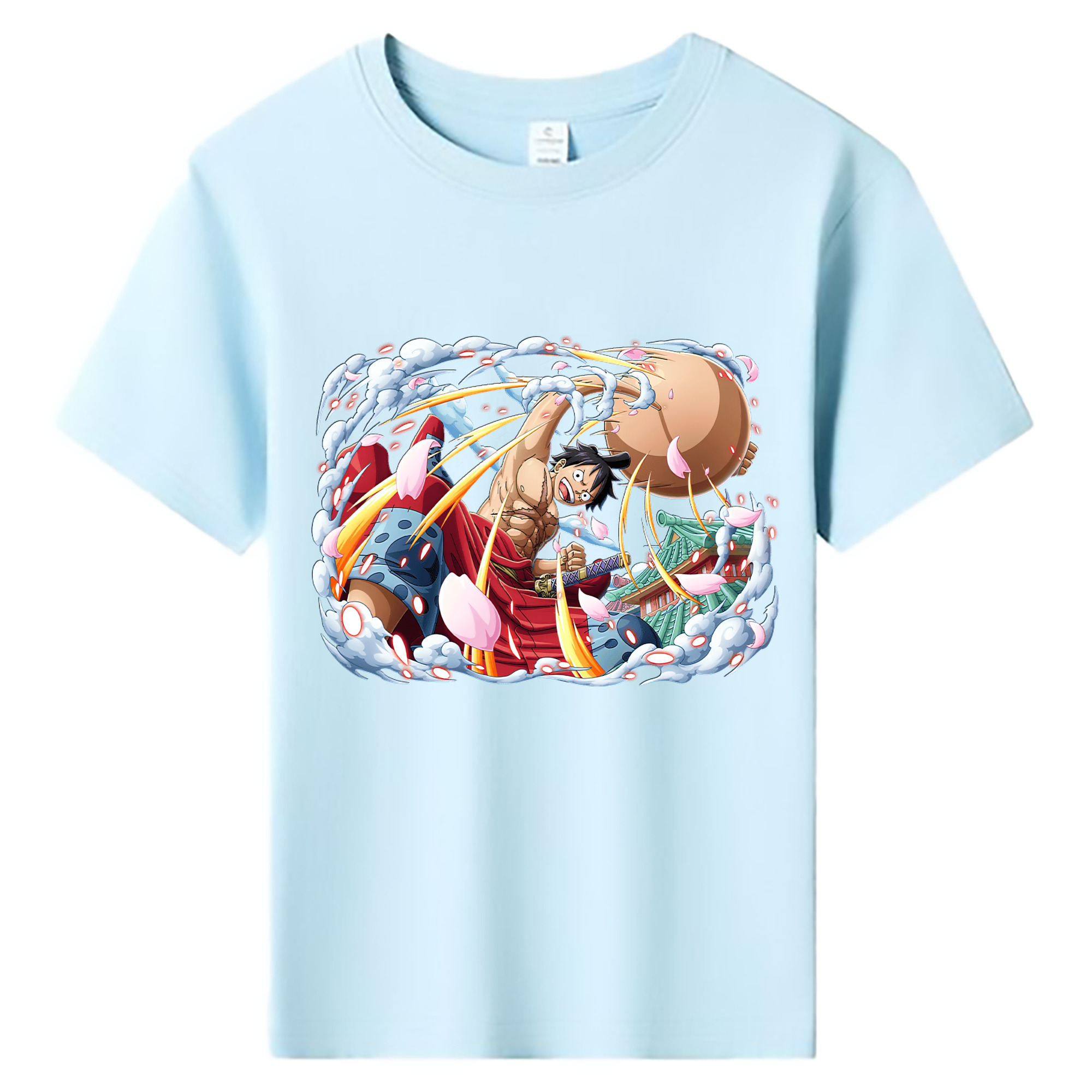 ワンピース モンキー・D・ルフィ ONE PIECE Monkey D. Luffy 綿100％キッズTシャツ（フロントプリント）